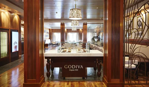 Queen Mary 2- Sir Samuel's (exquisite Süßwaren des belgischen Chocolatiers Godiva)