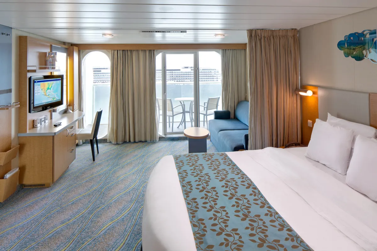Allure of the Seas - Sehr geräumige Kabine mit großem Balkon und Blick auf das Meer